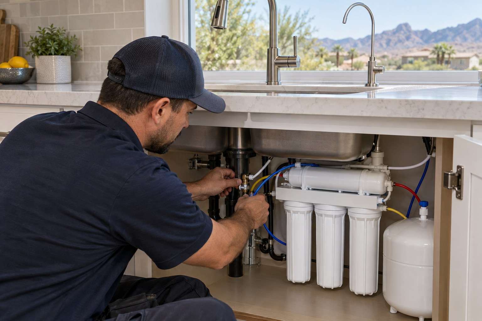 Reverse Osmosis Systems equipment and professional service in a Henderson home
